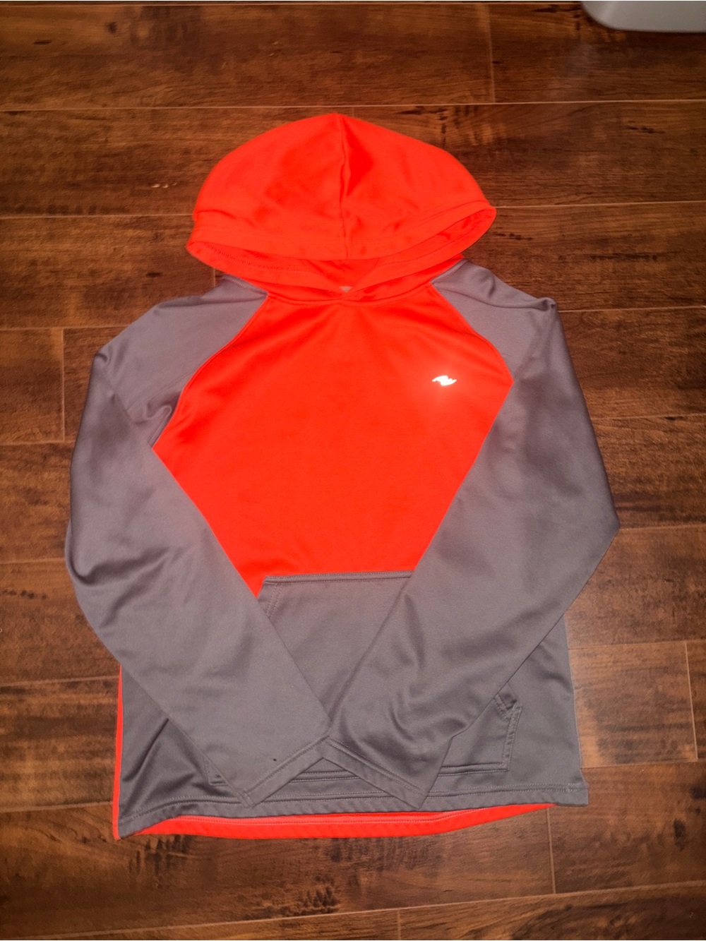 Athletic Works Men's Crewneck Hoodie in Bright Orange and Gray